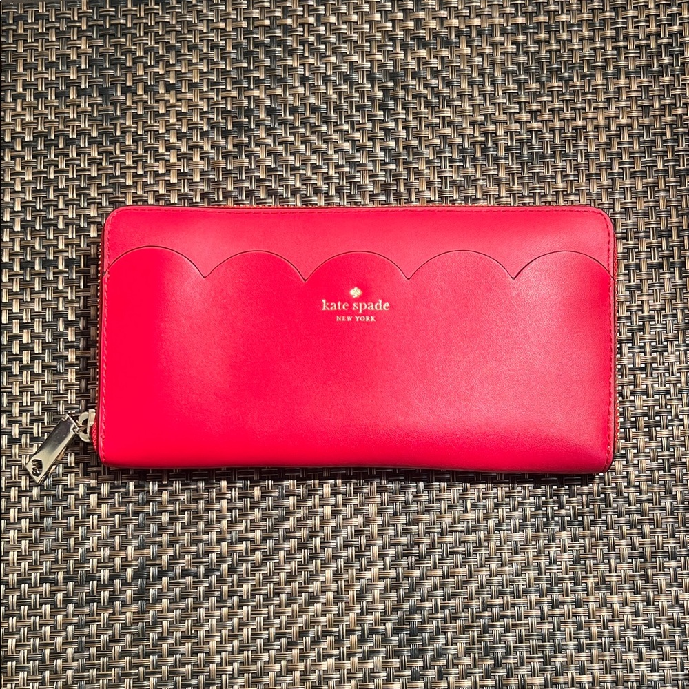 Kate Spade Cherry Red Scalloped Wallet